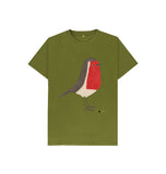 Moss Green Robin Kids T-shirt