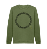 Khaki Printed Sweater Front