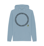Stone Blue Printed Hoody Front