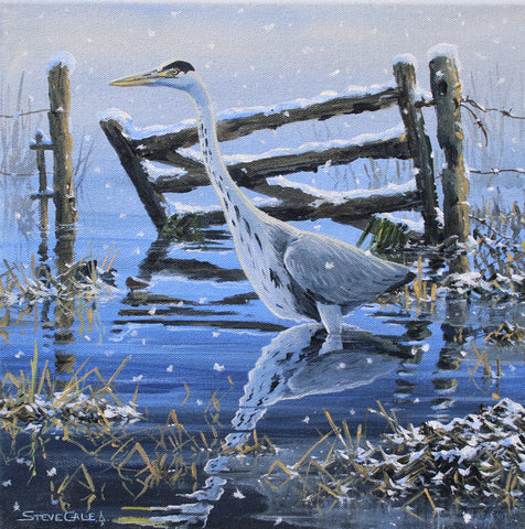 Christmas card - Grey Heron (pack of 5)