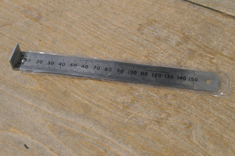 Small - 150mm - Metal Wing Ruler with End Stop
