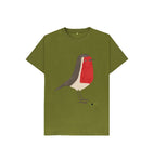 Moss Green Robin Kids T-shirt